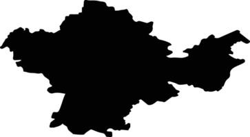 powiat chojnicki Poland silhouette map vector
