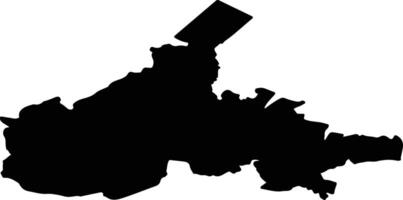 powiat prudnicki Poland silhouette map vector