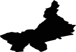powiat tarnobrzeski Poland silhouette map vector