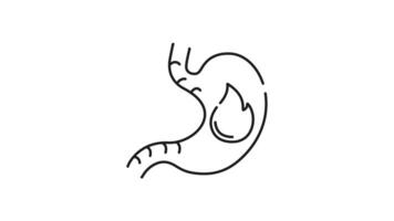 Heatburn icon animation. Heatburn icon animation depicting a burning stomach with heartburn. Ideal for medical, health, digestive issues, and pharmaceutical visual representations. video