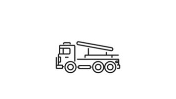 Animated missile launcher truck icon. Missile launcher truck is a potent mobile artillery system ideal for military, defense, warfare, modern technology, and military equipment concepts. video
