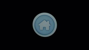 Seamless 3D House Chimney Loop Animation - Cozy Home Icon for Apps and UI video
