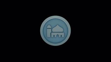 Mosque Motion Icon - Seamless Loop for Eid Mubarak Intros, UI Design, and Presentations video