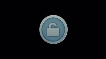 Seamless Animated Unlock Icon Loop - Access Granted Motion Graphic video