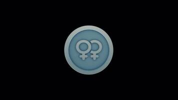 Animated Double Venus Symbol - Smooth Loop for Apps, Social Media, and Presentations video