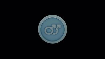Animated Double Mars Icon - Seamless Loop for Zodiac Projects and UI Design video
