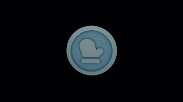 Seamless Animated Mitten Loop with Alpha Channel - Winter Icon for Apps and UI video