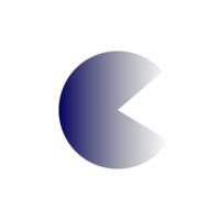 Abstract blue gradient geometric circle segment png