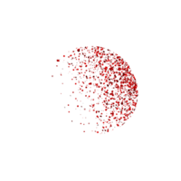 Abstract red particles burst png