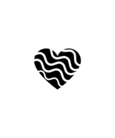 Stylish heart icon with abstract wave pattern png