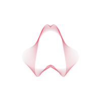 Abstract red flowing lines forming a dynamic wave shape png