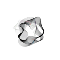 Abstract dynamic geometric shape created by flowing lines png