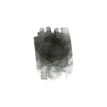Abstract representation of a complex neural network with data connections png
