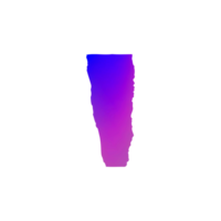 Abstract vertical shape with blue to purple gradient and rough edges png
