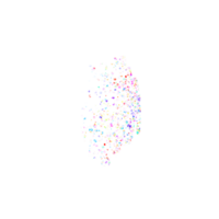 Abstract colorful paint splatters and dots creating a vibrant design png