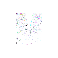 Abstract texture design forming the letter N with colorful dots png