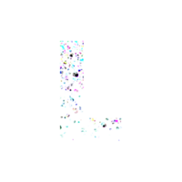 Colorful abstract dot pattern forming the letter L png