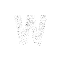 Lowercase letter W formed by abstract black shapes png