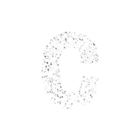 Uppercase letter C rendered with a grainy textured particle effect png