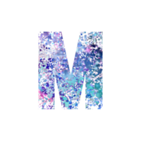 Capital letter M with abstract colorful dots pattern png