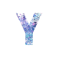 Letter Y filled with colorful abstract splatter texture png