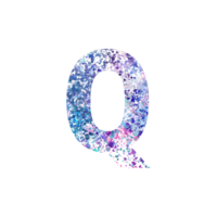 Capital letter Q with colorful confetti pattern png