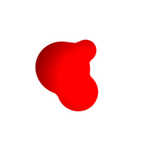 Abstract red fluid organic shape with gradient png