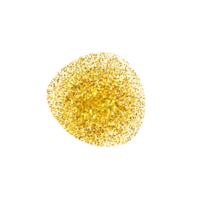 Golden glitter particles form an abstract shape design element png