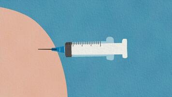 illustration of a syringe being injected into a person's arm to get blood video