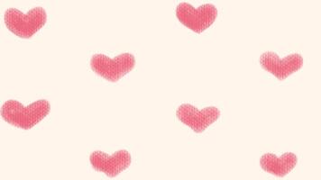Watercolor Kawaii Pink Heart Pattern Minimalist Animation with Copy Space Seamless Loop for Romantic and Creative Design video