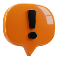 Glossy orange warning bubble with exclamation point for alert notification png