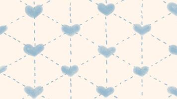 Minimalist kawaii Watercolor Blue Heart Abstract Pattern Animation Continuous Loop for Romantic and Creative Use video