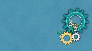 a blue background with gears and cogs video
