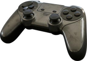 High tech metallic game controller with glossy buttons for digital entertainment png