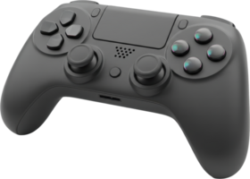 Sleek dark grey wireless game controller with glossy buttons for modern gaming png