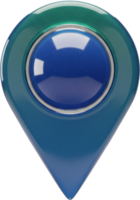 Futuristic 3D map pointer with shiny blue and green gradient for navigation apps png