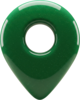 Vibrant green glossy 3D location pin icon for digital maps and navigation apps png