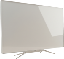 Modern smart television with blank screen and sleek stand for home entertainment png