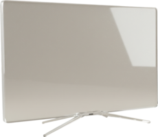 Sleek minimalist smart television with glossy translucent screen and modern stand png