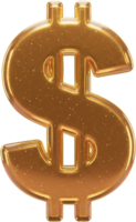 Luxurious golden dollar sign symbol with sparkling glitter texture for finance concepts png