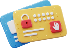 Secure digital access cards with padlock and PIN pad for online security png