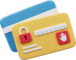 3D secure payment cards with padlock and password for online transaction safety png