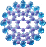 Futuristic 3D molecular structure of carbon atoms and nanotechnology png