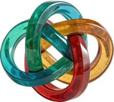Colorful interlocking abstract geometric knot structure png