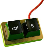 de grandes dimensões ctrl s teclado chaves com vermelho cabo em ouro base png