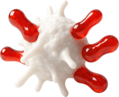 Immune system white blood cell engulfing red particles png