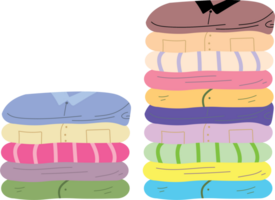Organized Stack of Folded T-Shirts and Apparel for Wardrobe Display png