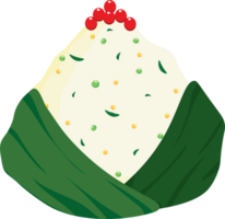 Appetizing Onigiri Garnished with Fish Roe png
