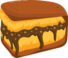 Gooey Chocolate Martabak Slice with Peanut Filling on Plate png
