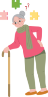 Depressed Senior Struggling with Age-Related Memory Problems png